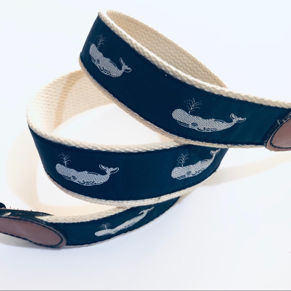 Vintage Spring Whale 🐳 Leather Brass Buckle Belt